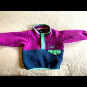 Patagonia Synchilla Snap Neck Girls Fleece Pullover Sz 3-6 Months